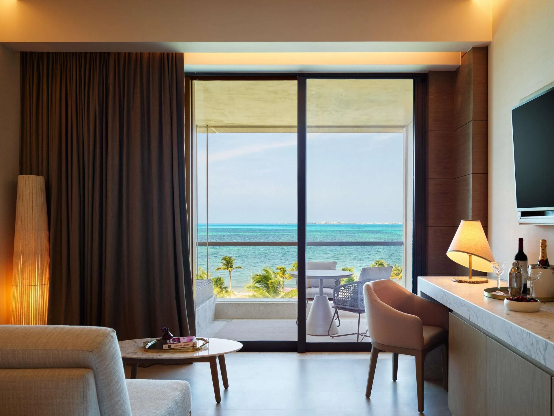 Delight Ocean View room with balcony and sea view at SLS Playa Mujeres.