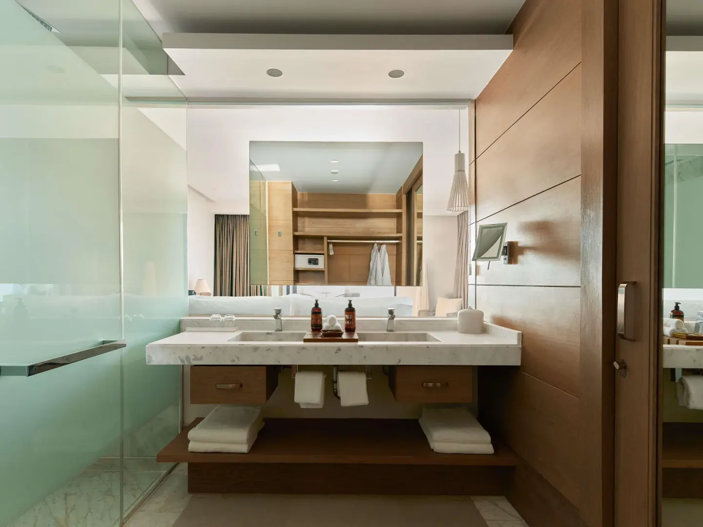 Bathroom vanity in an SLS Playa Mujeres at SLS Playa Mujeres.