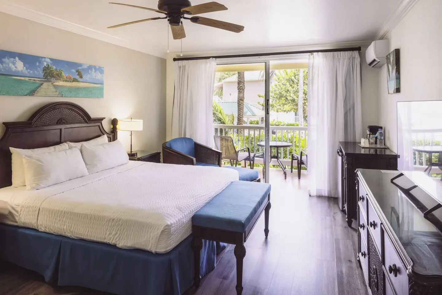 Club Room with king bed and balcony at St. James's Club Antigua.