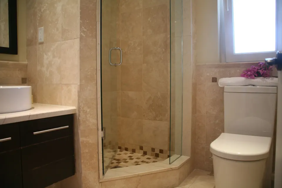 3 Bedroom Penthouse bathroom shower and toilet at The Atrium Resort.