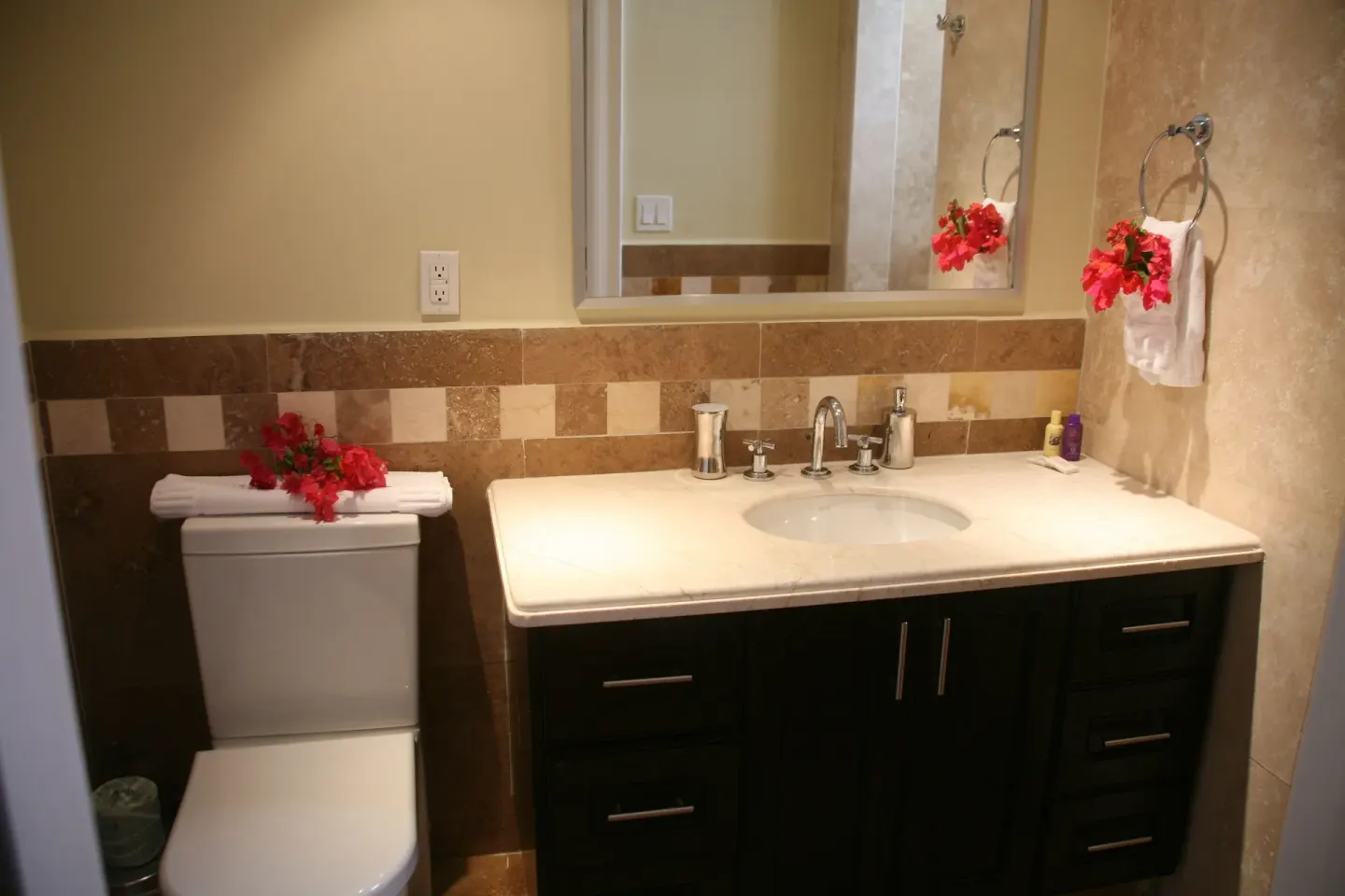 3 Bedroom Penthouse bathroom vanity and toilet at The Atrium Resort.