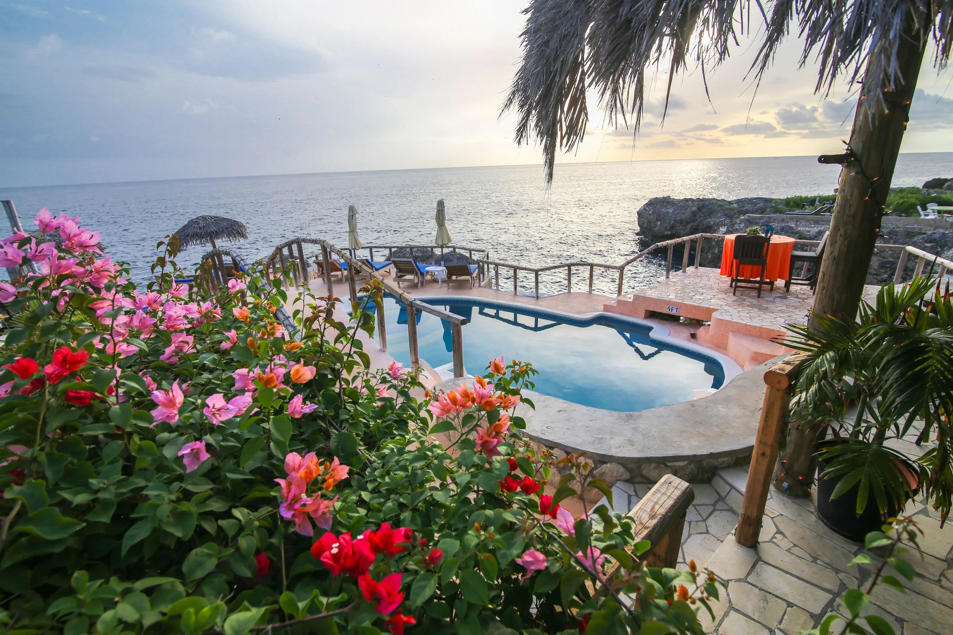 Catcha Falling Star boutique cliffside hotel with colorful cottages and Negril West End views