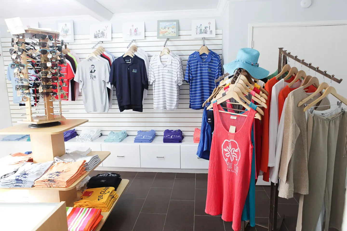 Resort shop with clothing and sunglasses at The Club, Barbados Resort & Spa.
