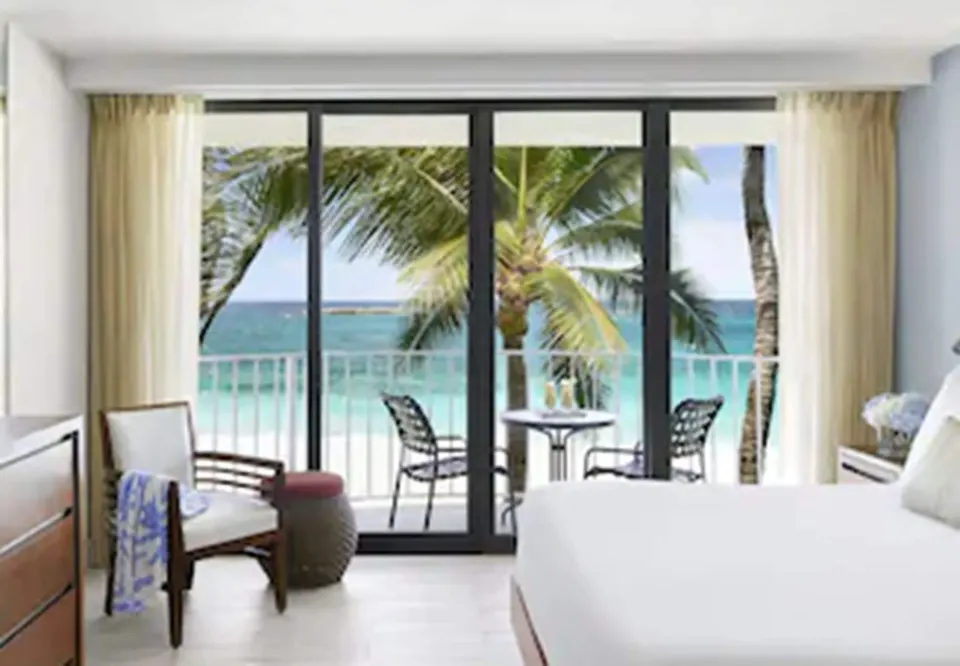 Close view of the 1 Bedroom Regal Suite bedroom at The Coral at Atlantis.