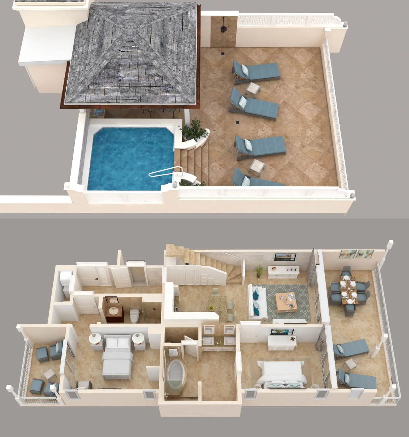 Two Bedroom Contemporary Penthouse Rooftop Pool Official 2