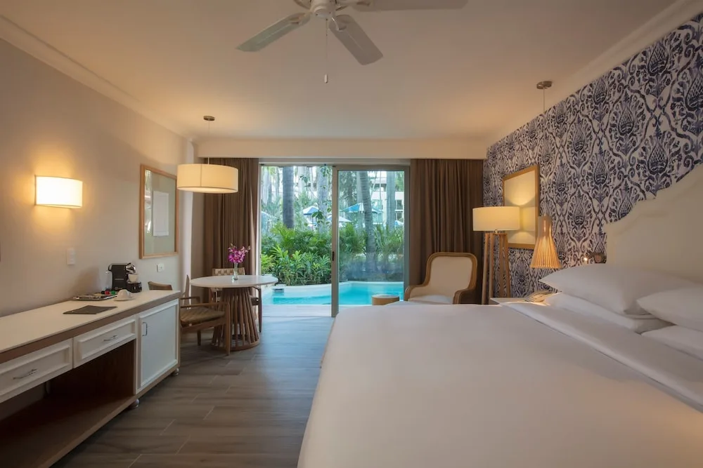 Swim-up king guest room at The Hacienda at Krystal Grand Puerto Vallarta.