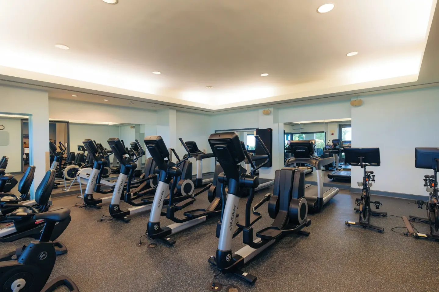 Fitness center with cardio machines at The Kahala Hotel & Resort.