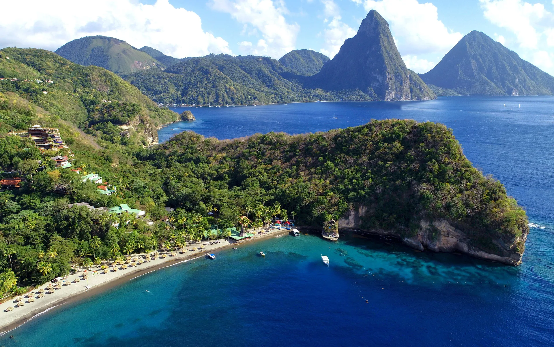 Anse Chastanet Resort St. Lucia beach resort with tropical hillside setting and snorkeling