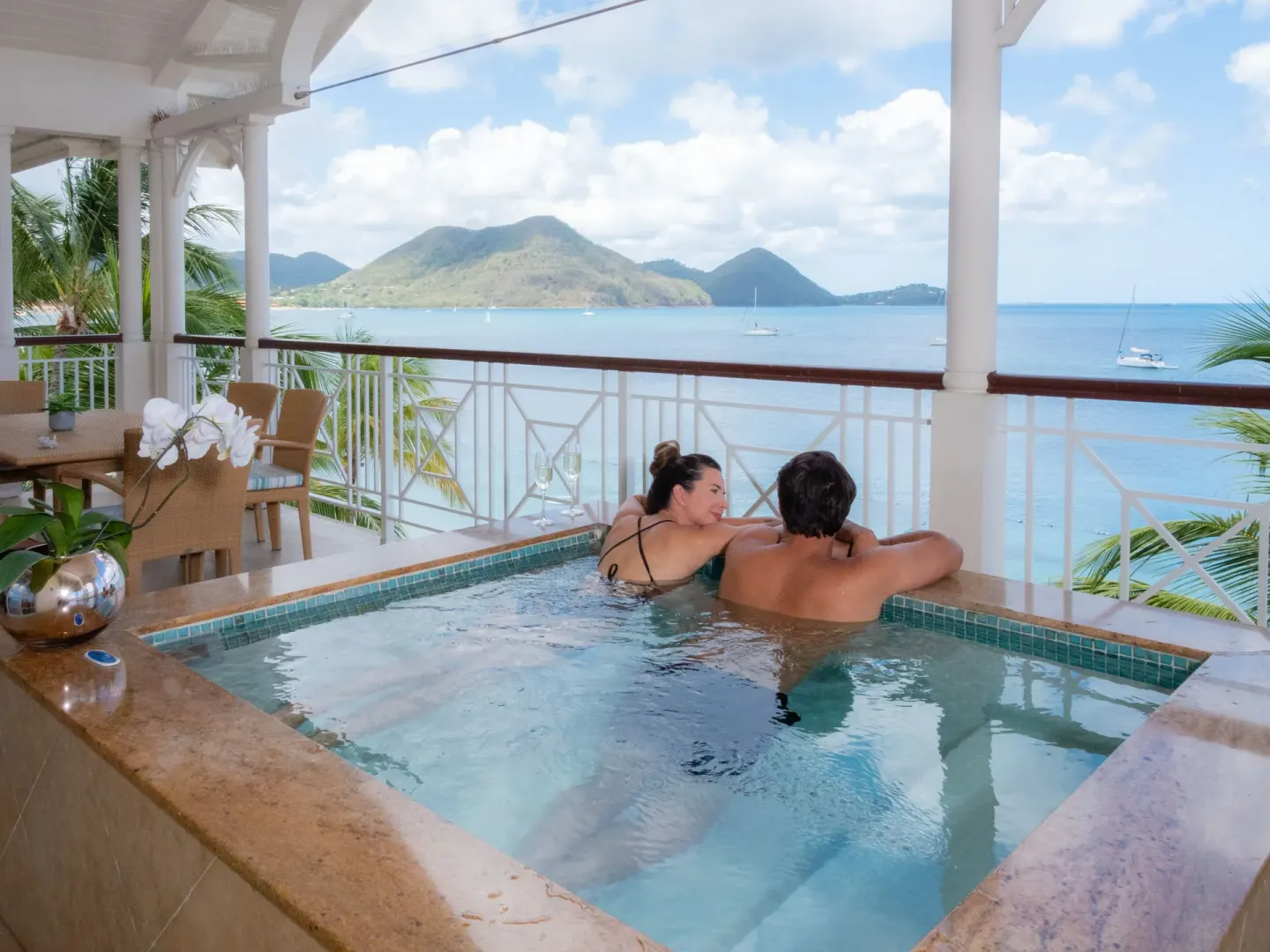 Plunge pool terrace in a 2 Bedroom Butler Beachfront Villa Suite at The Landings Resort & Spa.