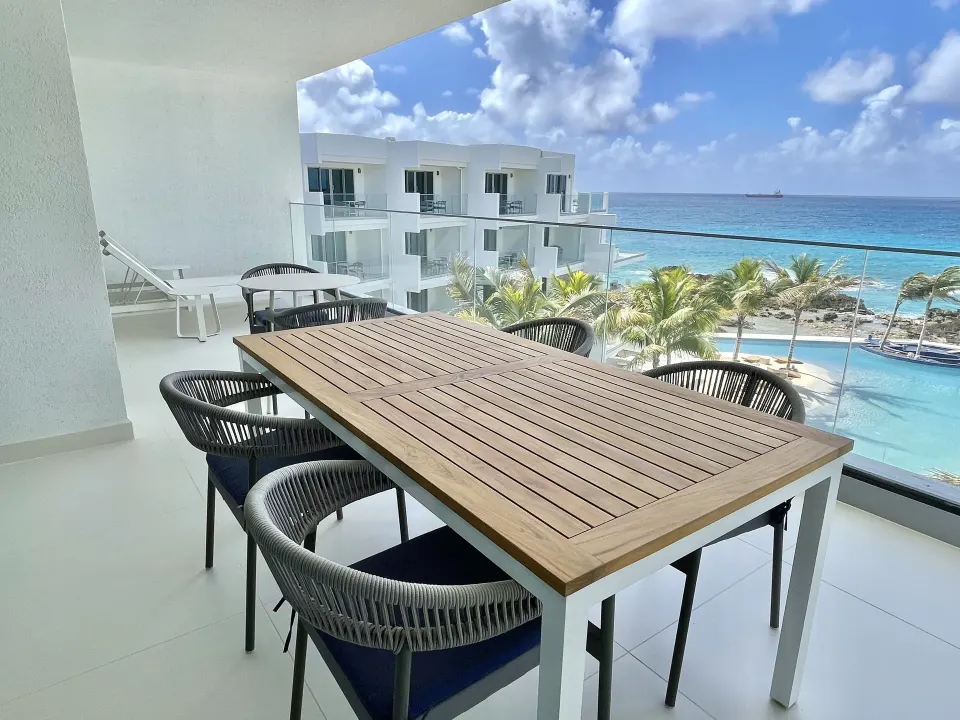 Penthouse Oceanfront Suite balcony with ocean view at The Morgan Resort Spa Village.