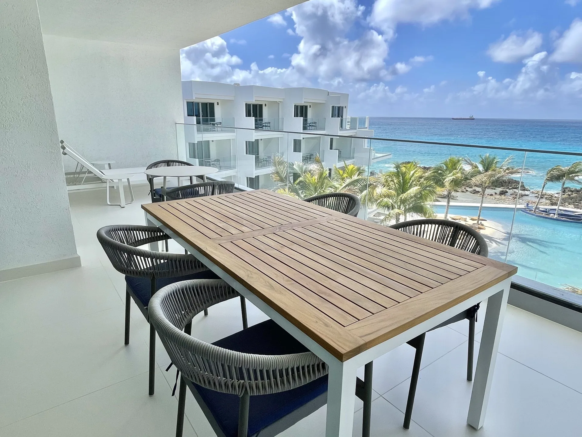 Penthouse Oceanfront Suite balcony with ocean view at The Morgan Resort Spa Village.