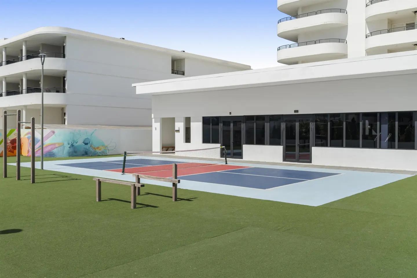 Outdoor sport courts and table tennis at The Rif at Mangrove Beach Corendon Curacao, Curio.