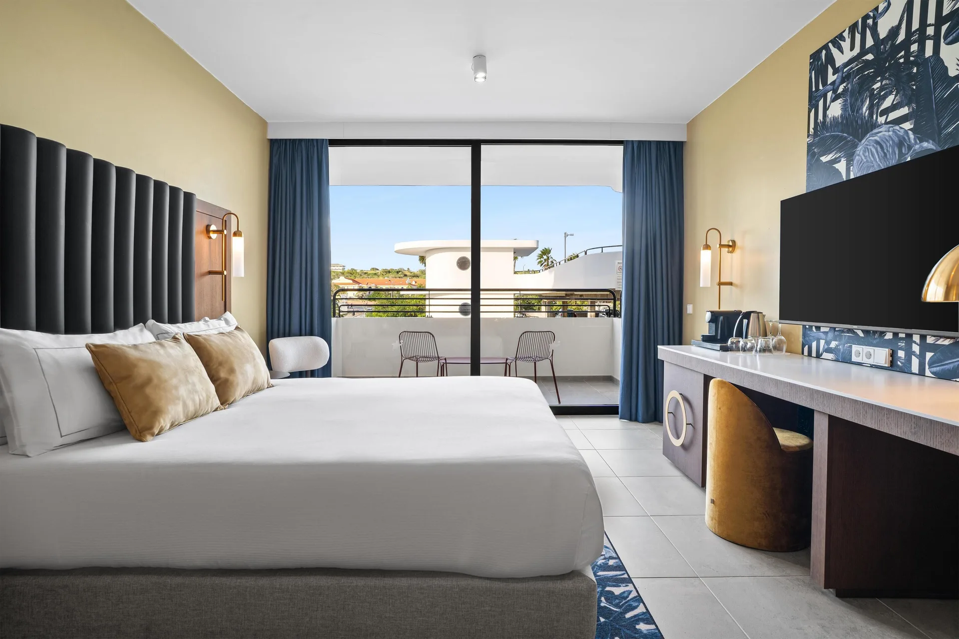 Deluxe Room with king bed and balcony at The Rif at Mangrove Beach Corendon Curacao, Curio.