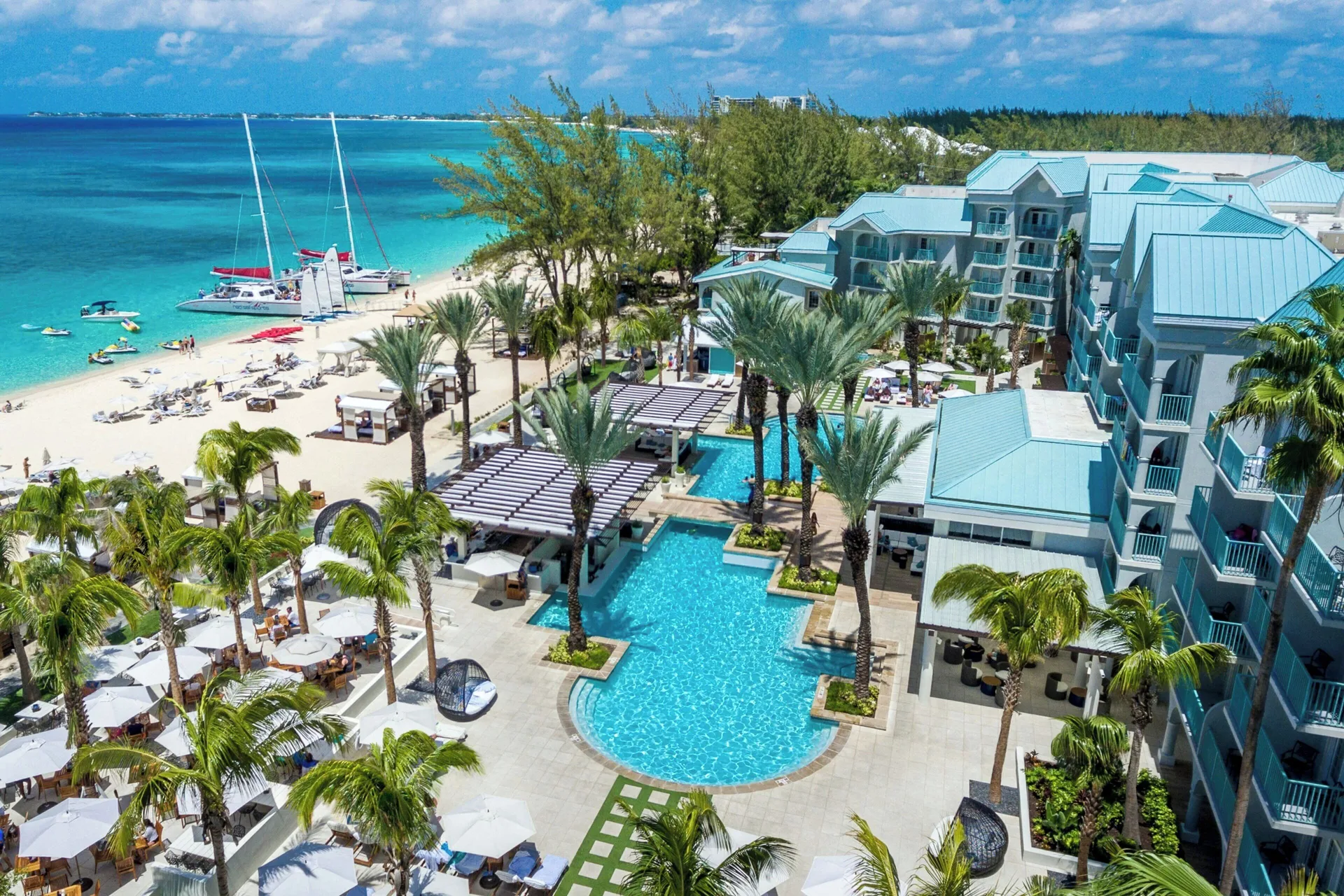 The Westin Grand Cayman Seven Mile Beach resort with beachfront setting and family-friendly pool scene