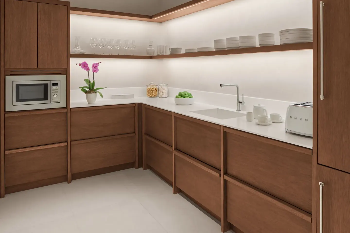 Suite kitchenette with wood cabinetry at The Riviera Maya EDITION At Kanai.