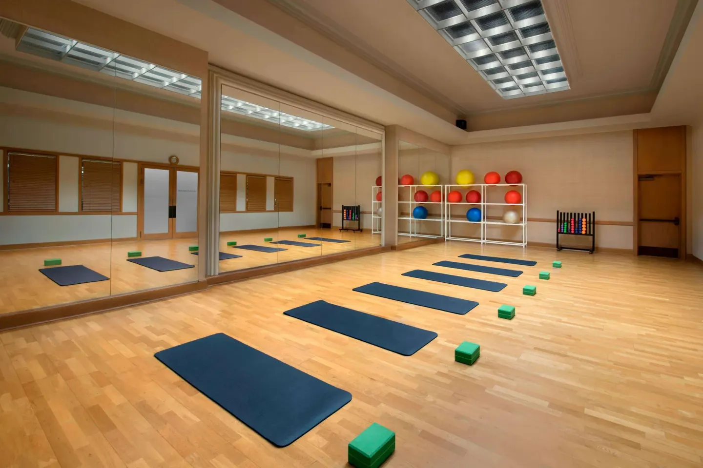 Fitness studio with mats and exercise balls at The Royal Sonesta Kaua'i Resort Lihue.