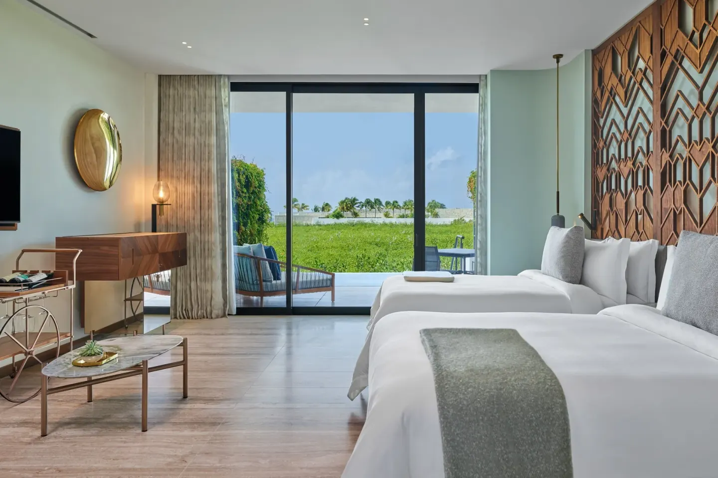 Two-bed Grand Room facing a private terrace at The St. Regis Kanai Resort, Riviera Maya.