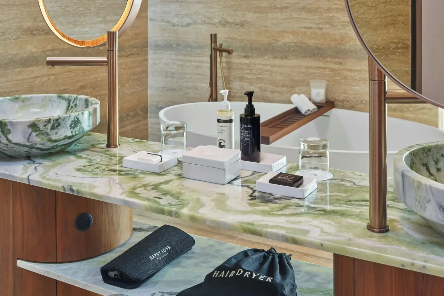 Close-up of the bathroom vanity in an Ocean View Suite at The St. Regis Kanai Resort, Riviera Maya.
