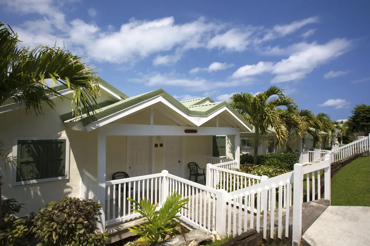Hillside Suite cottage porch and walkway at The Verandah Antigua.