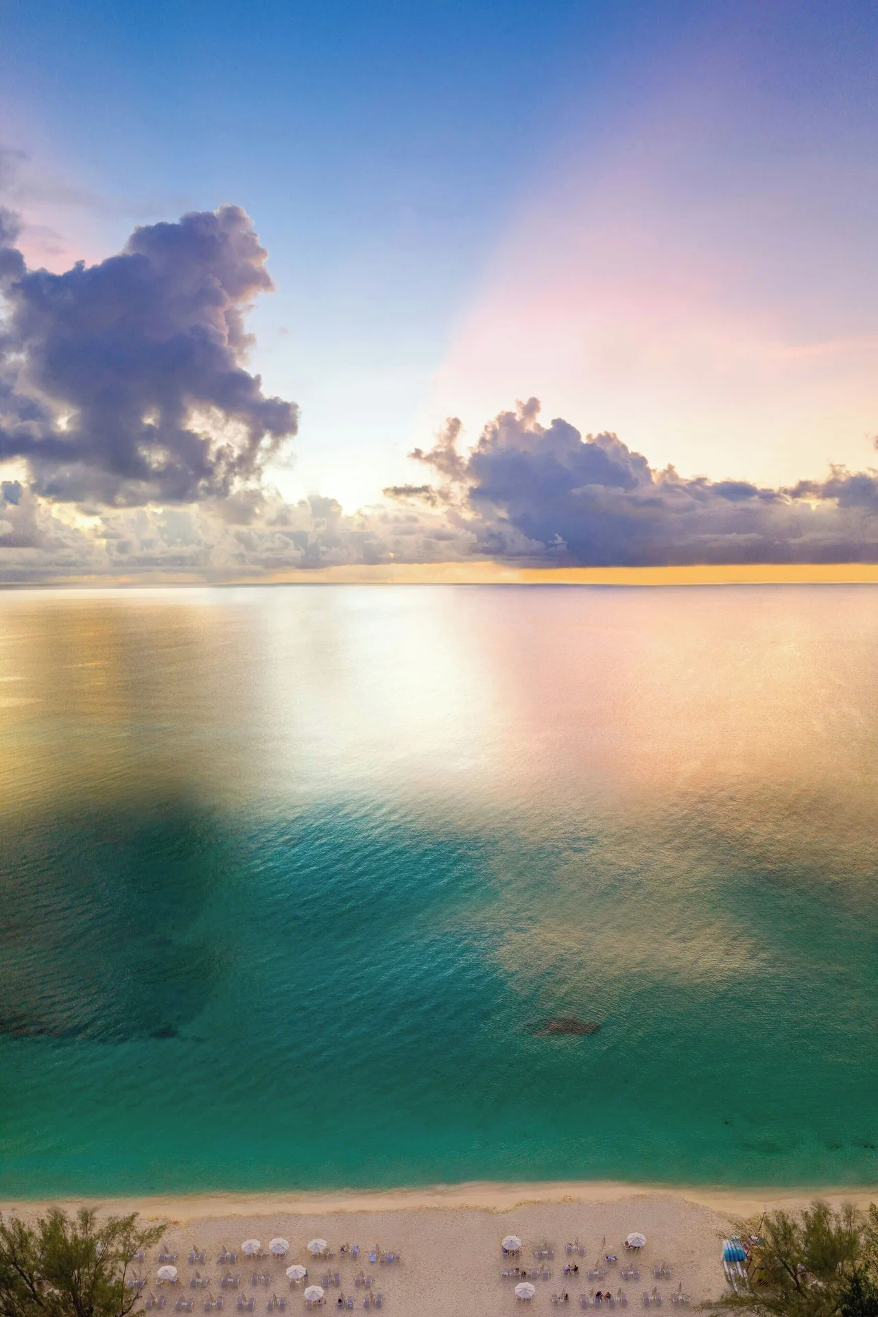 Sunrise or sunset over Seven Mile Beach at The Westin Grand Cayman Seven Mile Beach Resort & Spa.