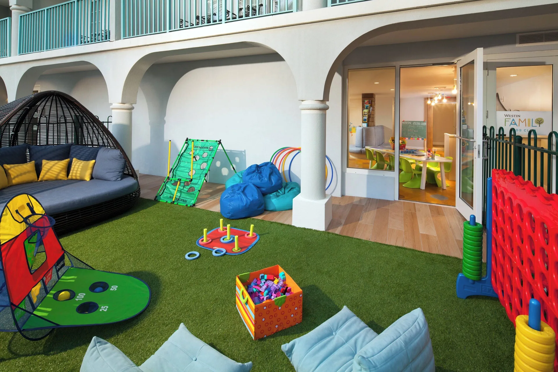 Outdoor kids play area with toys at The Westin Grand Cayman Seven Mile Beach Resort & Spa.