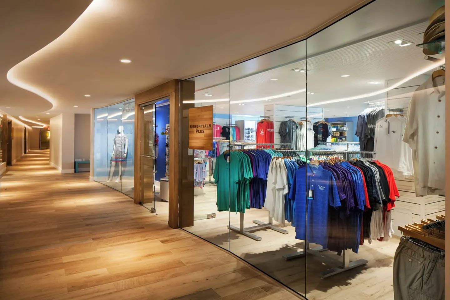 Glass-front retail shop with resort apparel at The Westin Grand Cayman Seven Mile Beach Resort & Spa.