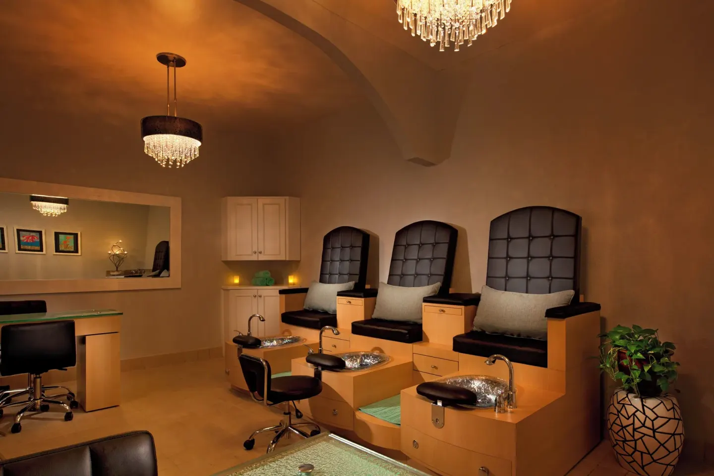 Salon pedicure stations at The Westin Grand Cayman Seven Mile Beach Resort & Spa.