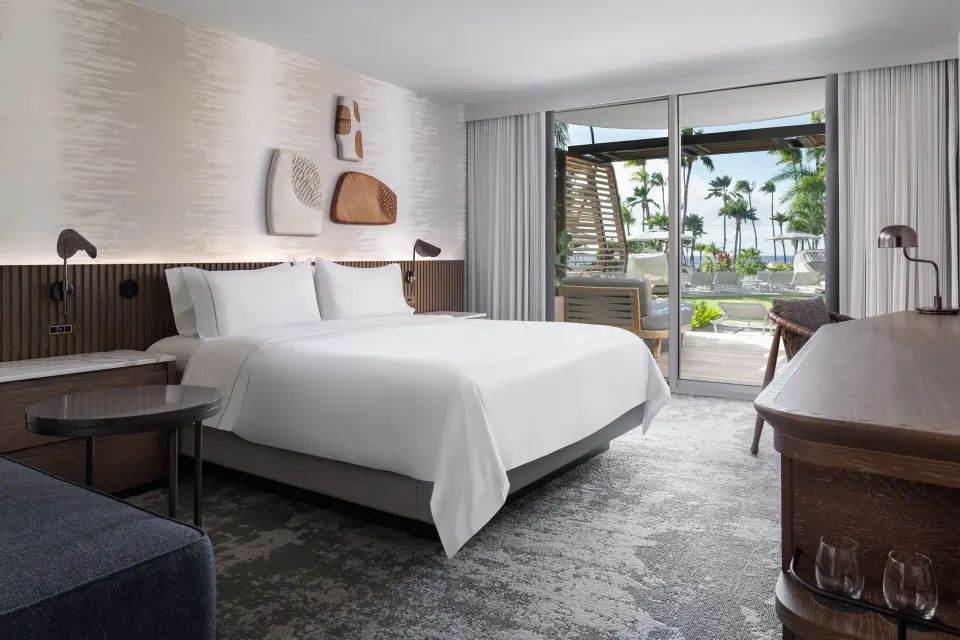 Kūkahi Sundeck room with king bed and patio at The Westin Maui Resort & Spa, Ka'anapali.