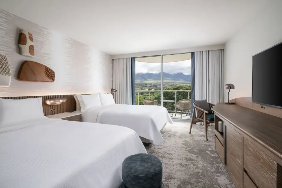 Two-bed resort view guest room with balcony at The Westin Maui Resort & Spa, Ka'anapali.