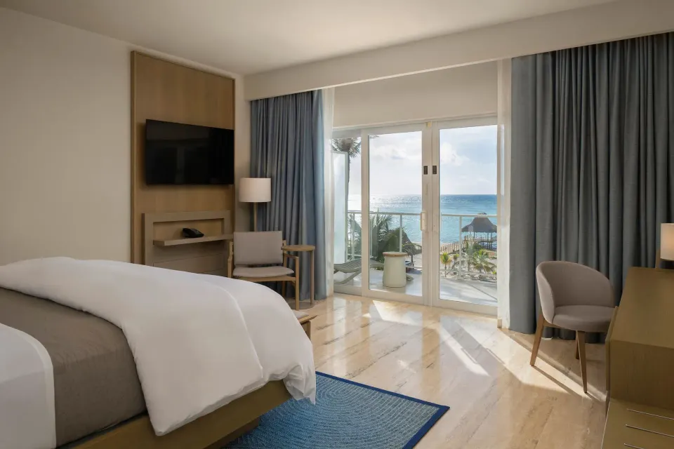 Traditional Room with king bed and balcony ocean view at The Westin Puntacana Resort.