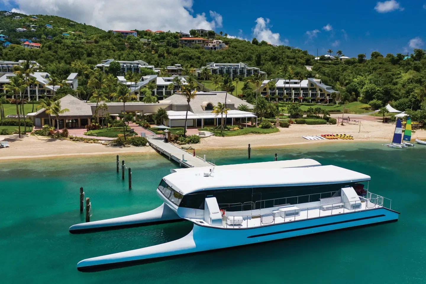 Catamaran at the resort dock at The Westin St. John Resort Villas.