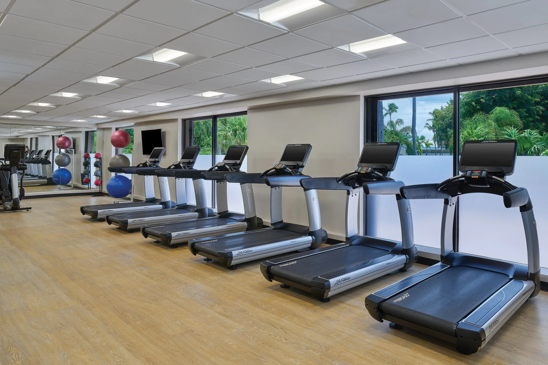 Fitness center treadmills and exercise equipment at The Westin St. John Resort Villas.