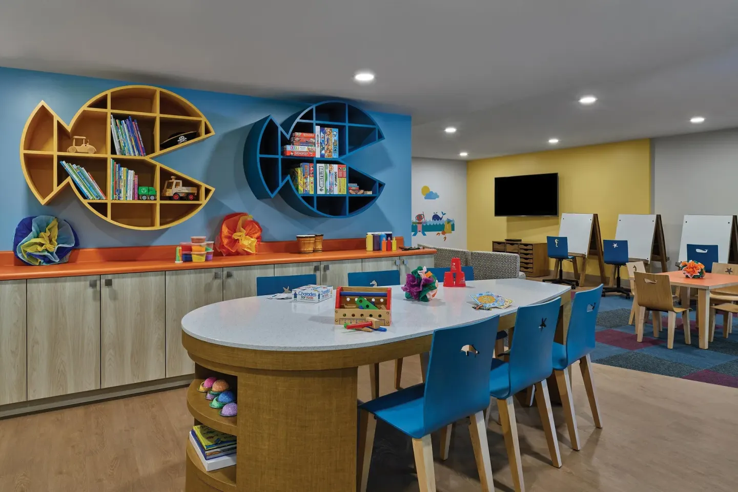 Kids activity room with crafts, books, and small tables at The Westin St. John Resort Villas.