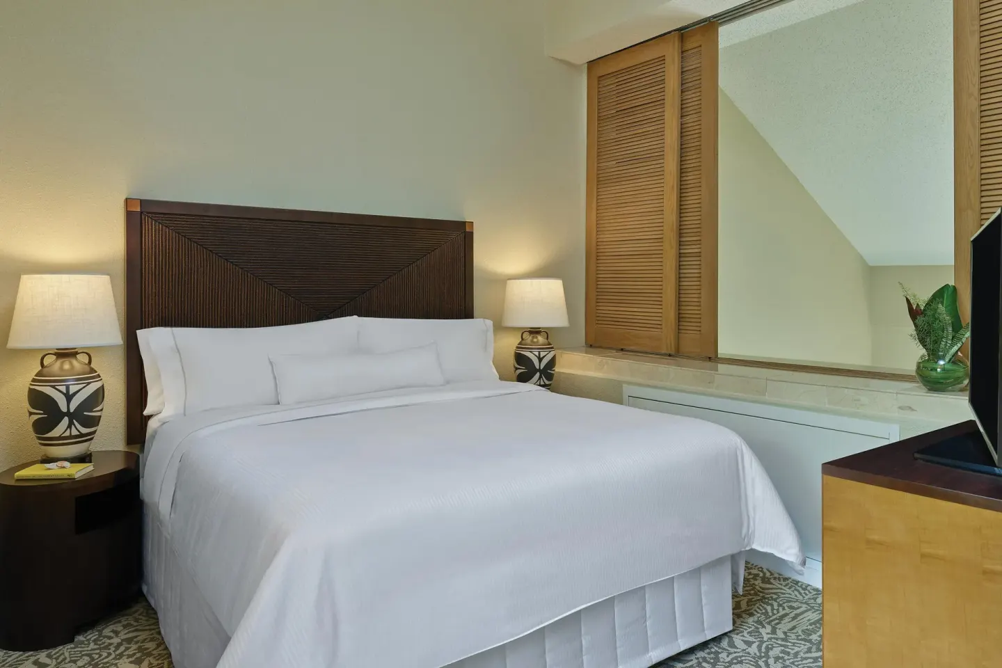 One-bedroom resort view villa bedroom with king bed at The Westin St. John Resort Villas.