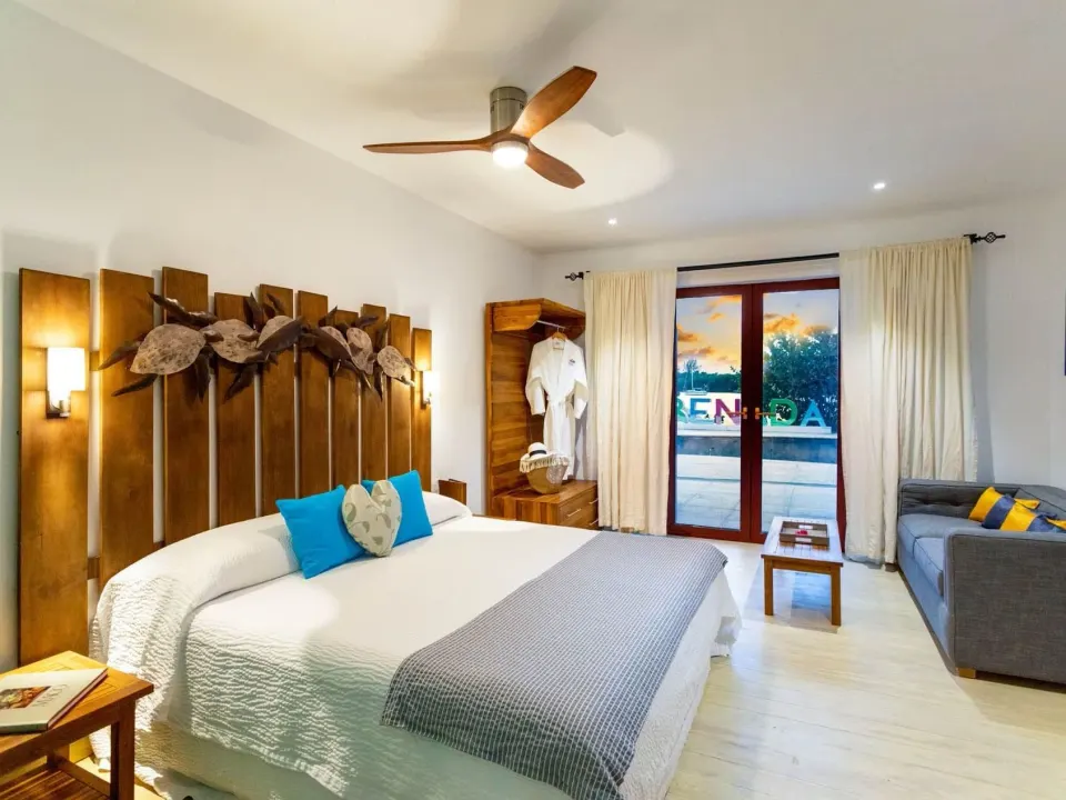 Inside the Cocoa Pod Suites at True Blue Bay Resort — from the hotel's own gallery.