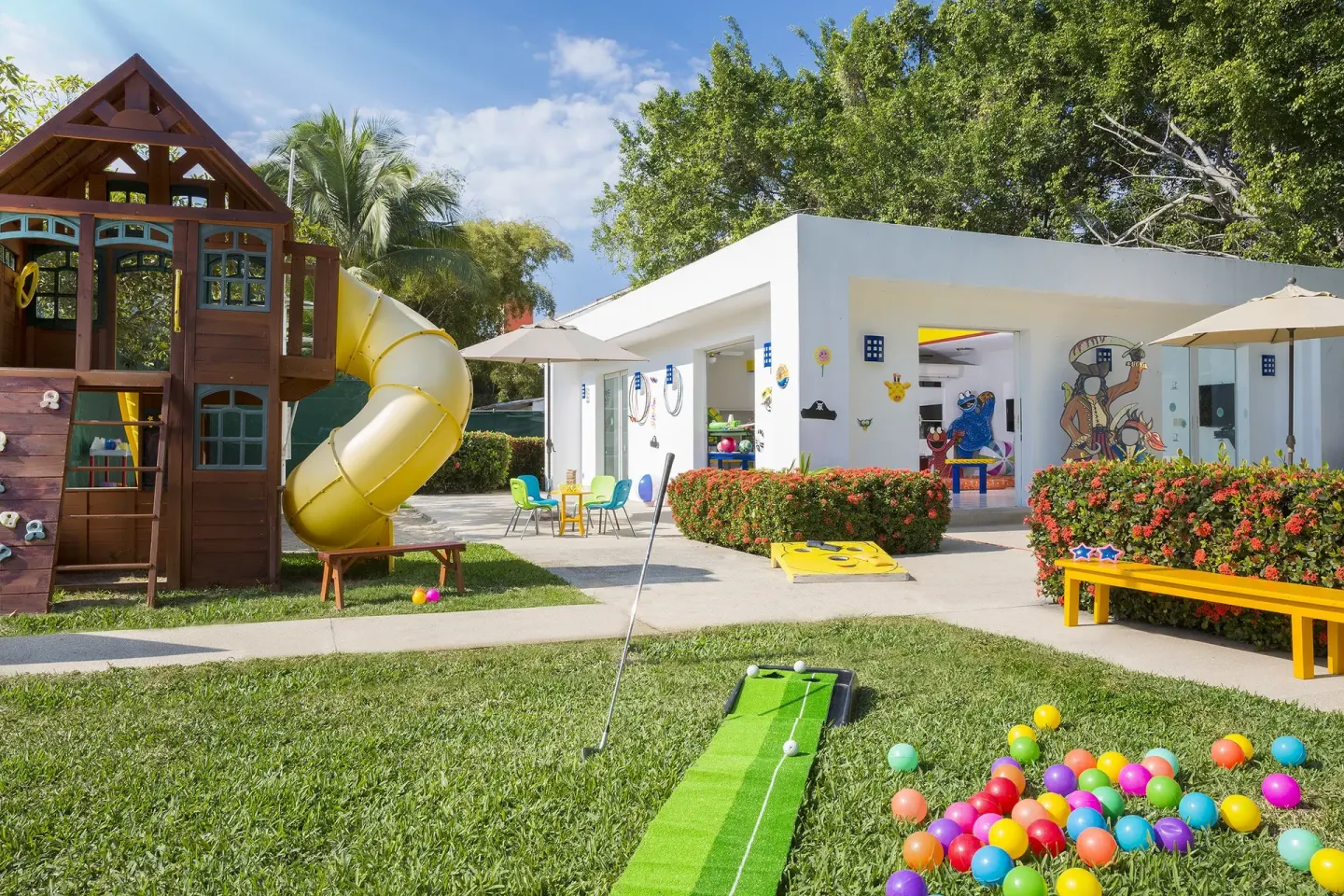 Kids' outdoor play area at Vamar Vallarta Marina and Beach Resort.