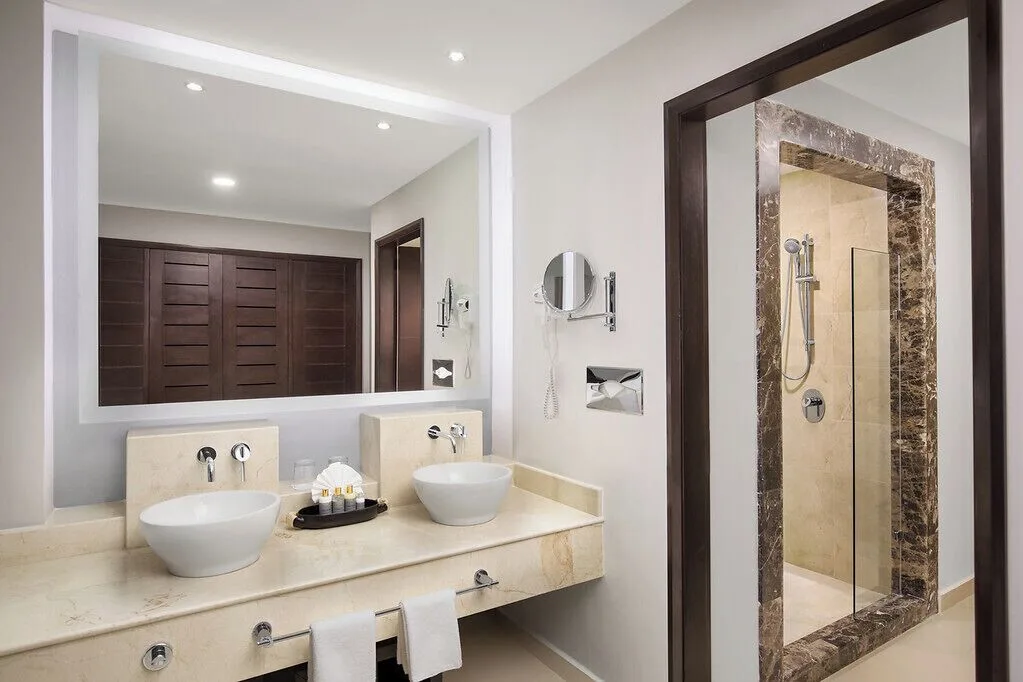 One Bedroom Suite Platinum bathroom and shower at Ventus at Marina El Cid Spa & Beach Resort.
