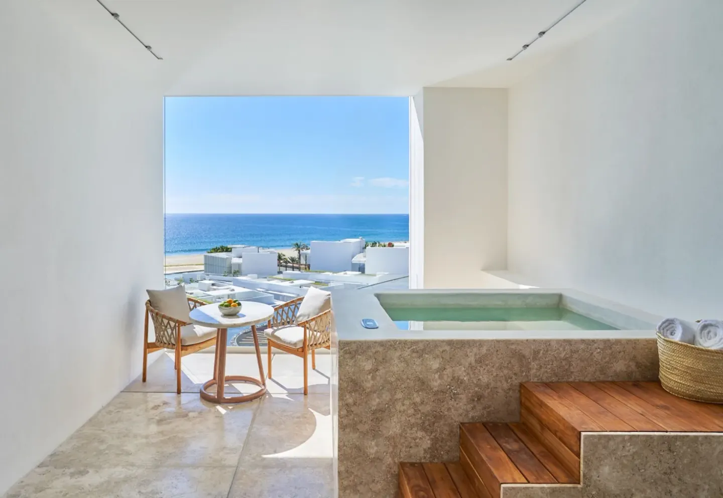 Private plunge pool and ocean-view terrace of a Junior Suite at Viceroy Los Cabos.