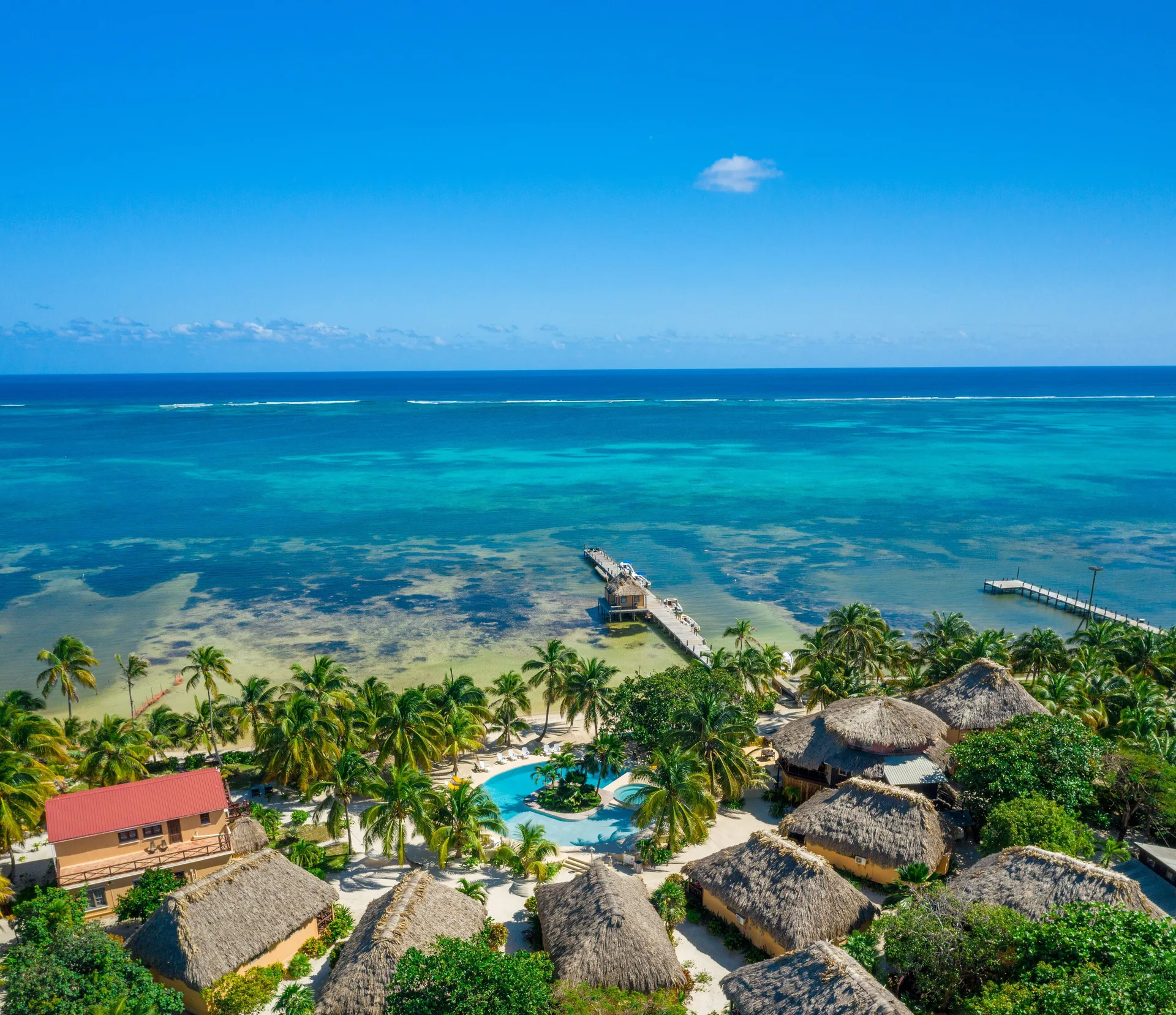 Portofino Beach Resort secluded Ambergris Caye beachfront resort with cabanas and restaurant