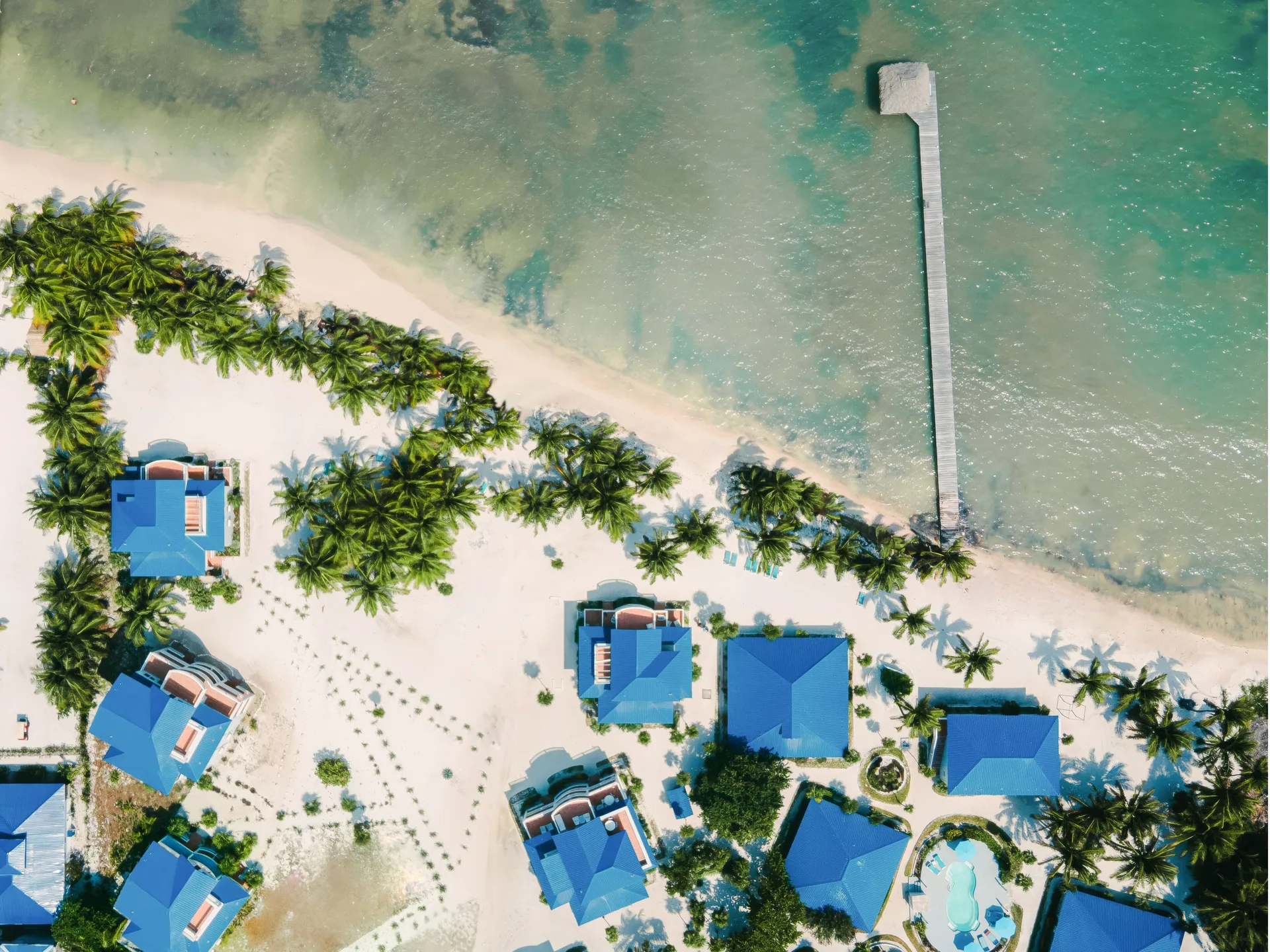 Sapphire Beach Resort remote Ambergris Caye beachfront resort with villas and quiet pools