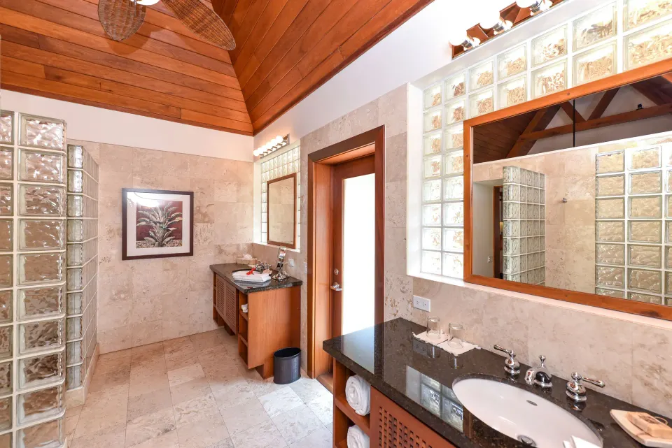 2 Bedroom Luxury Villa bathroom with double vanities at Victoria House Resort & Spa.