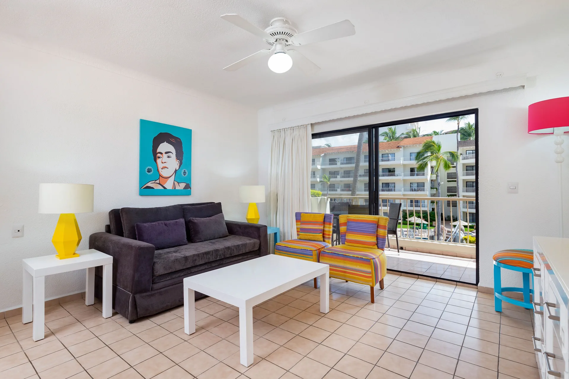 Superior One Bedroom Suite sitting area and balcony at Villa del Palmar Beach Resort and Spa, Puerto Vallarta.