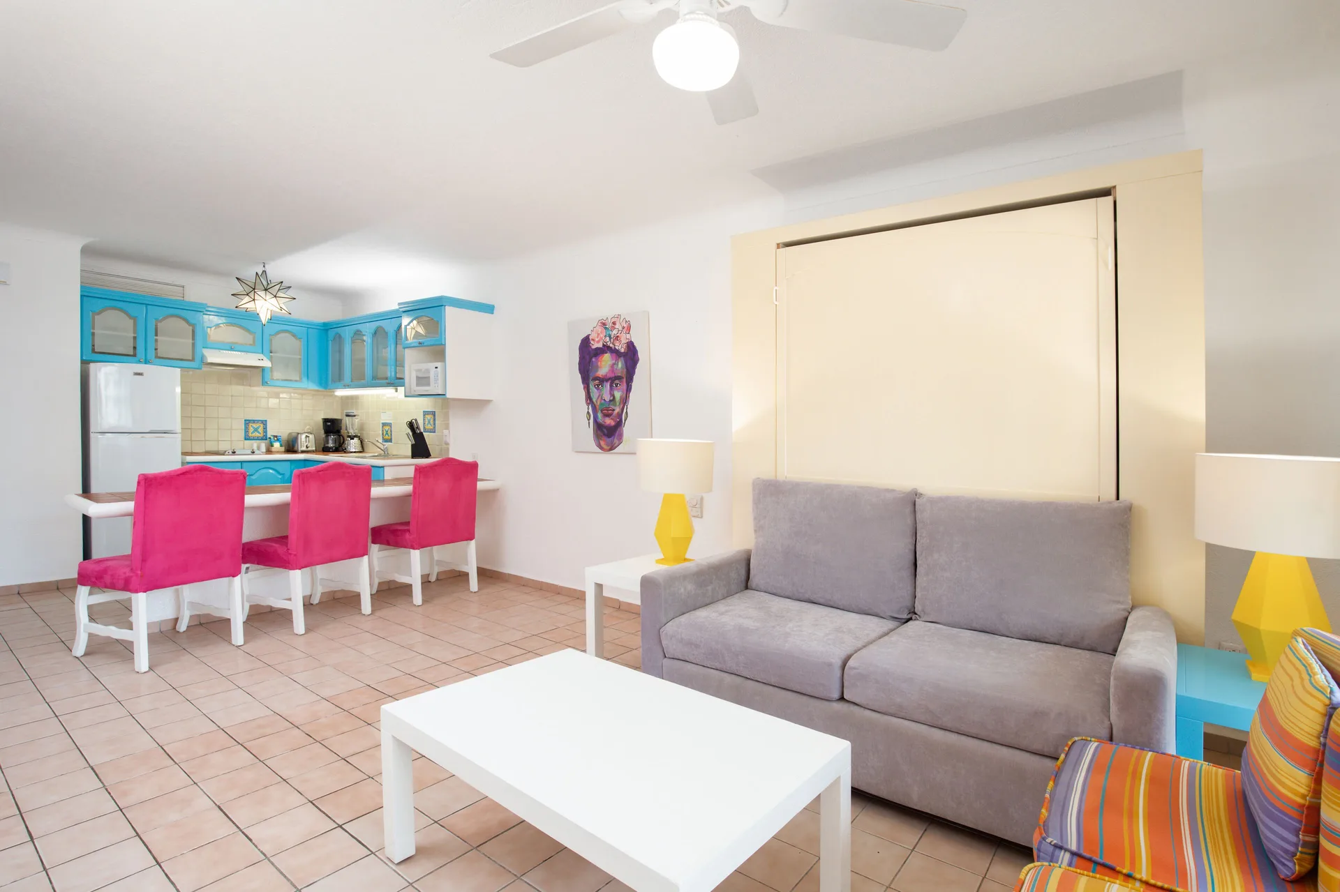 Superior Two Bedroom Suite living room and kitchen at Villa del Palmar Beach Resort and Spa, Puerto Vallarta.