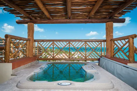 Private terrace plunge pool with ocean view at Villa del Palmar Cancun Beach Resort & Spa.