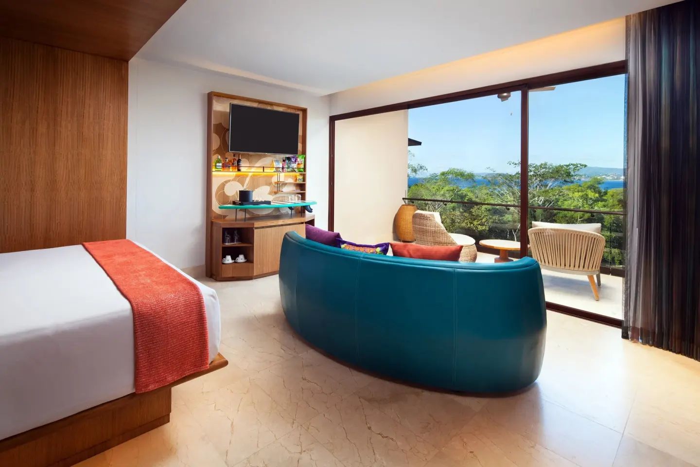 Deluxe one-bed room with sofa bed and balcony view at W Costa Rica - Reserva Conchal.