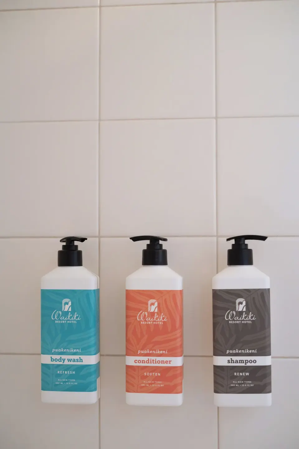 Superior Studio with Den shower dispensers at Waikiki Resort Hotel.