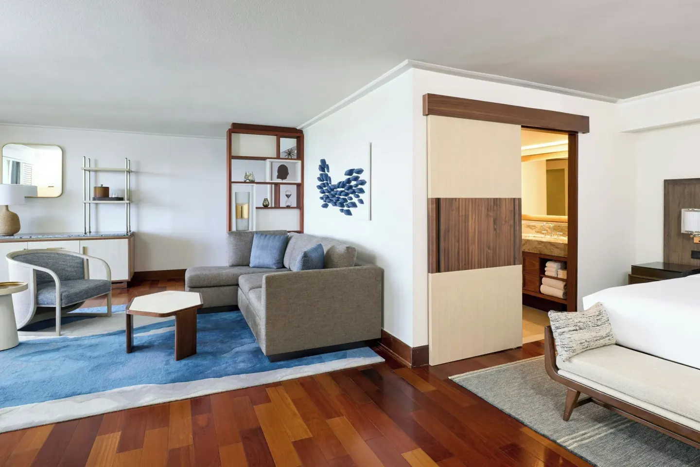 Junior suite living area and king bed at Wailea Beach Resort - Marriott, Maui.