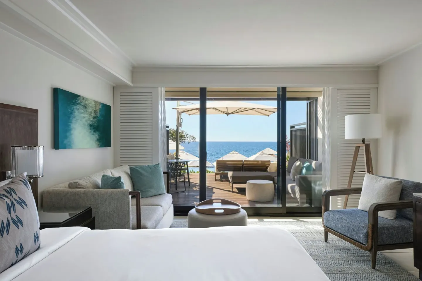 Premium king room with sliding doors to a sundeck at Wailea Beach Resort - Marriott, Maui.