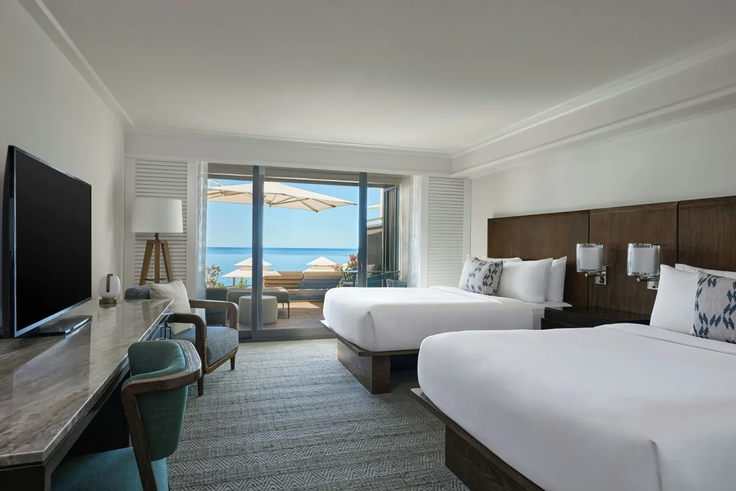 Premium room with two beds and sundeck view at Wailea Beach Resort - Marriott, Maui.