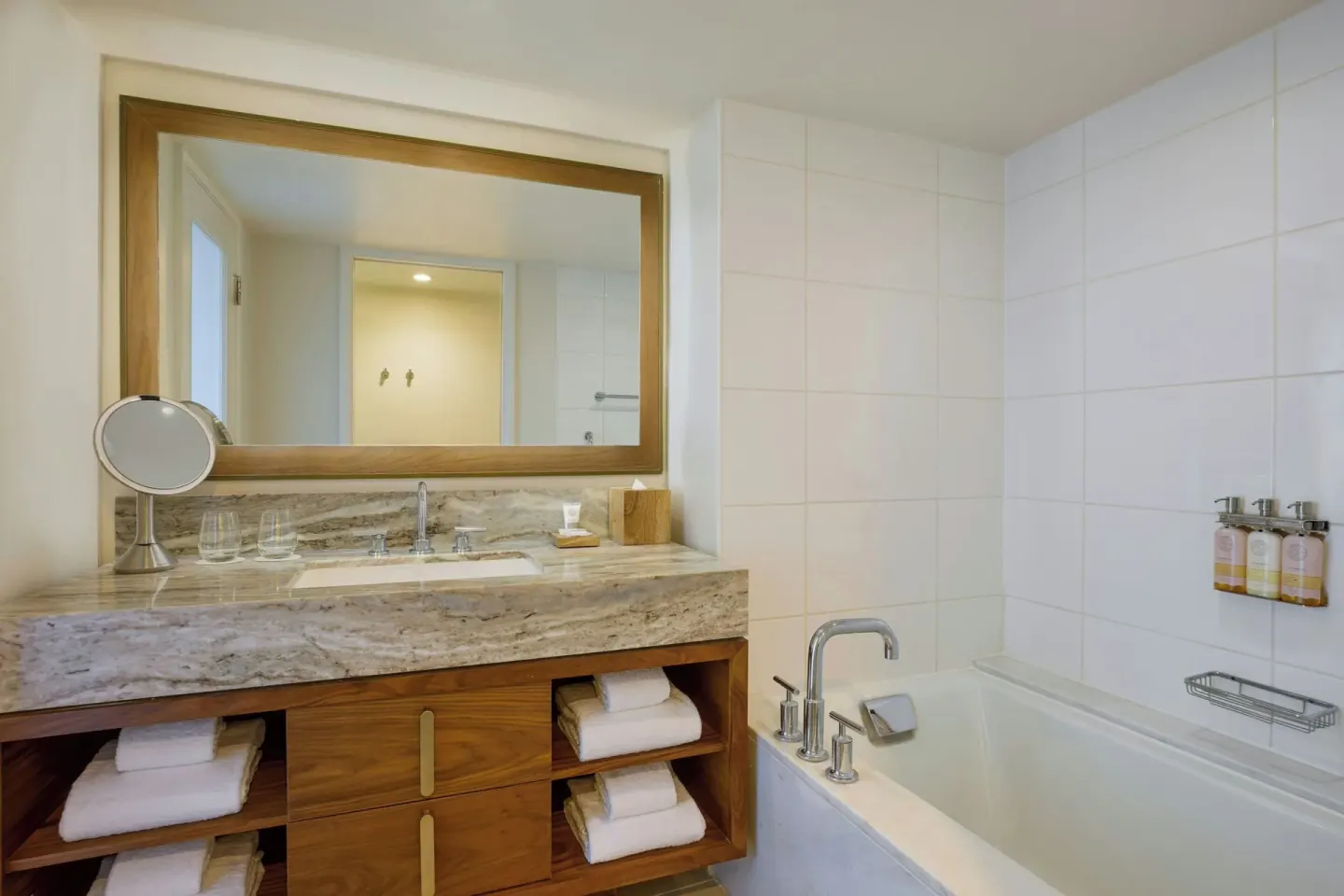 Suite bathroom vanity and tub at Wailea Beach Resort - Marriott, Maui.